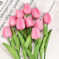 Miniatyrbillede 1 af 5: 10 stk. tulipan simuleringsblomst bryllup hjem hotel dekoration falsk blomst simuleringsplante (ren pink)