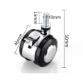 Miniatyrbilde 2 av 5: （4cm）8 stk tunge hjul kontormøbler hjul stumme lenestol stol hjul erstatning svingform