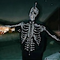 Miniatyrbillede 2 af 2: Rhinestone Skull Gothic Sweater Sportsjakke Gothic Langærmet Y2k Jakke Mænds Hoodie (L)