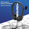 Miniatyrbilde 3 av 5: USB Headset m/støyreduserende mikrofon, datamaskin-hodetelefoner for bærbar PC, kundesenter ( )