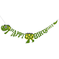 Pikkukuva 1 / 5: Onnellinen syntymäpäiväbanneri Huopa Dinosaurus Bunting Juhla Dekoraatio Lapset