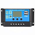 Miniatyrbillede 3 af 5: 60A/50A/40A/30A/20A/10A Solcelleladningsregulator Automatisk PWM-regulatorer LCD-display Dobbelt USB-udgang (Sort)