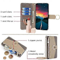 Miniatyrbilde 4 av 5: Mobilveske med glidelås og lommebok for Samsung Galaxy Xcover7, med sminke-speil (Stil B)