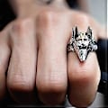 Miniatyrbillede 3 af 5: Retro Dyre Finger Ring Ægyptisk Gud Anubis Knogle Ring Gave til Par Ven (nummer 9)