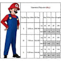 Miniatyrbild 2 av 2: Super Mario Luigi Bros Cosplay Dräkt Kostym Herrar Kvinnor Barn Tonåringar Pojkar Flickor Rollspel (M Röd - Pojke)