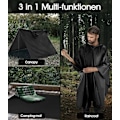 Pikkukuva 4 / 5: Musta, 140 * 200cm vedenpitävä poncho huppu, 3-in-1 sotilas monitoim