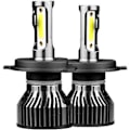 Pikkukuva 1 / 5: 2 kpl Auton LED-ajovalot LED-ajovalosarja Kaikki yhdessä muunnossarja H4 HB2 9003 50W IP68 Vedenpitävä, Malli: Musta