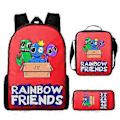 Pikkukuva 1 / 2: Rainbow Friends -koululaukku, sarjakuvareppu, olkalaukku ja penaali, kolmiosainen setti 10-NMAOV