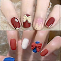 Miniatyrbild 5 av 5: 100 st 3D Rosett Nagelkonst Dekorationer, Färgglada Rosett Nageltillbehör 3D Rosetter Nagelcharms för Akryl Resin Flatback Nagelkonst Design ##-2.Obs: Inget lim