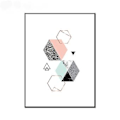 Pikkukuva 2 / 4: Wekity Marmorimainen Geometrinen Patchwork 2 Seinätaide Canvas-Tulostusjuliste, Yksinkertainen Abstrakti Taidepiirros Sisustukseen Kotiin Olohuoneeseen Makuuhuoneeseen Toimistoon ja Ch