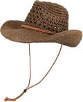 Vuxen solhatt i halm, western cowboyhatt, kaffe