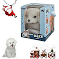 Miniatyrbillede 2 af 5: Robot Hvalp, Min Realistiske Robot Hvalp Milow Realistisk Gående Teddy Plys m/ Æske (Bichon Frise)