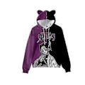 Miniatyrbillede 1 af 3: Japansk Anime Demon Slayer Print Herre Dame Voksne Bjørneøre Hættetrøje Sweatshirt Langærmet Hætte Pullover Toppe (M B)