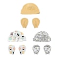 Miniatyrbild 4 av 5: Baby Anti-Scratch Bomullsvante & Hatt Set för Skydd, Scratch Mittens, Varmare Kappor, Spädbarn Nyfödd Utrustning ( )