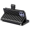 Miniatyrbillede 5 af 5: Glitter Lattice Læderetui til Motorola Edge 50 Pro (Sort)
