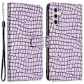 Miniatyrbild 1 av 5: Läderfodral för Samsung Galaxy A34 5G med krokodilstruktur, stativ, plånboksfunktion och handrem