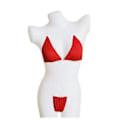 Miniatyrbillede 4 af 5: Usynlig Stropløs Bikini Ensfarvet Dame Badetøj Bikini Todelt Sæt ONE SIZE (multi valgfri) (SORT)