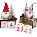 Miniatyrbillede 1 af 5: 2 stk. træ julekalender, julemandskalender