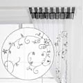 Miniatyrbillede 3 af 3: Blomstrede gennemsigtige gardiner Voile broderi vinduespaneler med stropper til soveværelse stue dekoration 2 paneler, grå, B140cm x H225cm