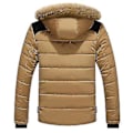 Miniatyrbilde 2 av 4: Menn Pelsfôrhettejakke Vattert Quiltet Puffjakke (4XL Khaki)