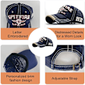 Miniatyrbillede 4 af 5: Vintage Baseball Cap Mænd Spark Letters Cap Snapback Hip Hop Flat