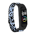 Miniatyrbillede 4 af 5: Til Xiaomi Mi Band 3 / 4 / 5 Twill 8-formet Spænde Urrem (Leopard)