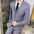 Miniatyrbild 3 av 5: Fianao Tredelad Plus Size Bröllop Business Herrar Formell Kostym Väst Blazer Byxor Set (XXXXXL Vinröd)