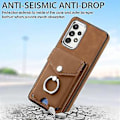 Miniatyrbillede 2 af 5: Til Samsung Galaxy A53 5g Elektroplateret Hud-følelse Læder Ring Kort Tegnebog Telefon Case (sort) (brun)