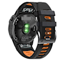 Miniatyrbillede 1 af 5: 26mm Silikon Urrem til Garmin Descent MK2 (Sort Orange)