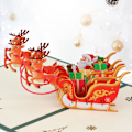 Miniatyrbillede 1 af 5: Pop-up julekort - Julemand, rensdyr og gaver - Glædelig jul