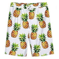 Miniatyrbillede 4 af 4: Mænds 2-delt sommer ananas trykt strandskjorte & shorts