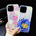 Miniatyrbilde 3 av 5: Elektroplettet TPU + PC-etui for iPhone 13 Pro (Krysantem)