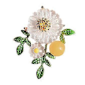 Miniatyrbillede 1 af 5: Mode Marguerit Blomst Broche Grønt Blad Solsikke Revers Nål Badge Dame Smykker til Bryllupper og Aftenfester