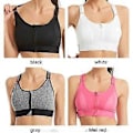 Miniatyrbillede 2 af 5: Dame High Impact Sports BH Frontlynlås Plus Størrelse Polstret Yoga Push Up Vest(L grå)