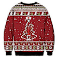 Miniatyrbilde 2 av 3: Julegenser for kvinner, menn og par med Grinch-trykk, rund hals, stygg genser, langermet grønn monstergenser (2XL E)