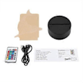 Miniatyrbillede 1 af 5: Touch Kontrol Lampe 3D Natlampe Akryl Delfin Panel + USB Kabel (Sort + Fjernbetjening)