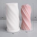 Miniatyrbillede 3 af 5: 3D Geometrisk Firkantet Søjle Silikone Lysform Cylinder Silikoneform DIY Lysfremstilling Stereo Spiral Gipslys