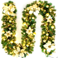 Miniatyrbillede 4 af 5: Juleguirlande, 2,7M Pejs Trappe Dekoreret Fe Lys L