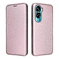 Miniatyrbillede 1 af 5: For Honor 90 Lite 5G/X50i 5G Carbon Fiber Tekstur Kort Holder Etui Læder Stativ Telefon Cover