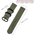 Miniatyrbillede 2 af 5: 20mm Universal Ballistisk Urrem, Nylon Lærred Vævning Loop Udskiftning Rem Armbånd Spænde