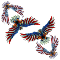 Miniatyrbillede 1 af 5: 4 stk. Reflekterende Bald Eagle Bilstickere Flag