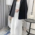 Miniatyrbilde 5 av 5: Dame Vår Høst Elegant Chic Ensfarget Plissert Skjørt Høy Midje Luksus Mote Med Elastisk Kvinne C-035(XL kaffe)