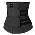 Miniatyrbillede 1 af 5: Unisex Taljetræner Korset Sports Talje Justerbar Shapewear Sort, S(S )