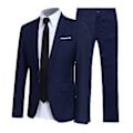 Miniatyrbillede 1 af 5: Fianao Herre Dragt Sæt Lapel Formelle Stilfulde Knapper Lommer Blazer til Dating (4XL Blå)