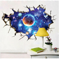 Miniatyrbillede 3 af 5: Broken Space Planet 3D vægklistermærke stue soveværelse loft D