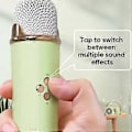 Miniatyrbillede 5 af 5: Bluetooth-højtaler med 1-2 trådløse mikrofoner, understøtter karaoke, TF-kort, FM-afspilning, HIFI-bas, håndfri opkald, børnefødselsdagsgave (grøn 1 mikrofon)