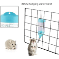 Miniatyrbilde 4 av 5: Hamster Vannflaske med Skål for Små Dyr Gnagere Chinchilla, Kanin, Rotte Fret, 80ml, Blå