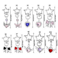 Miniatyrbillede 3 af 5: Stilfulde nøgleringe med vingeformet hjerte, unikke hule stjerne nøgleringe, hjerte sommerfugl nøglering til modeentusiaster (Purple Devil Love Ke)