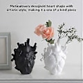 Miniatyrbillede 2 af 5: Hjerteformet Vase Dekorativ Moderne Resin Udsøgt Plantepotte til Hjemmekontor Soveværelse Bryllup Sort