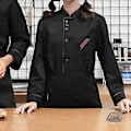 Miniatyrbillede 4 af 5: Chef Uniform med Stående Krave, Lange Ærmer, Enkelt Bryst og Lappe Lomme - Kvinder og Mænd - Bageri - Åndbar - Arbejdsbeklædning (4XL Hvid)